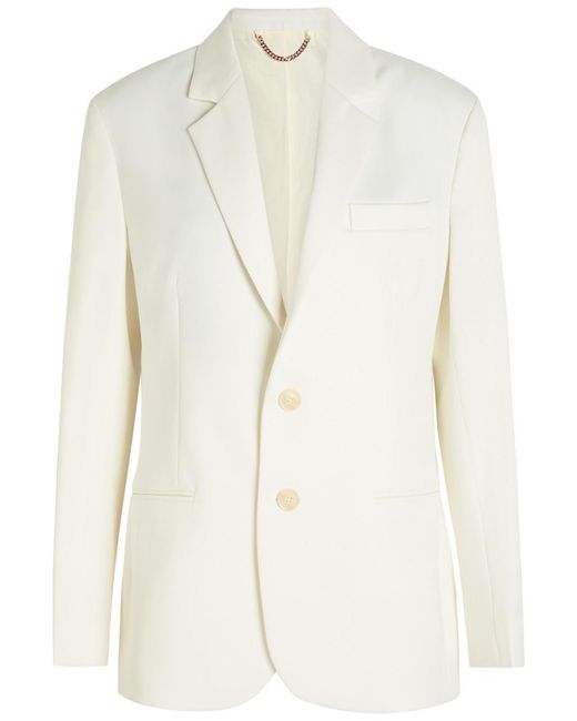 Victoria Beckham Natural Tailored Twill Blazer