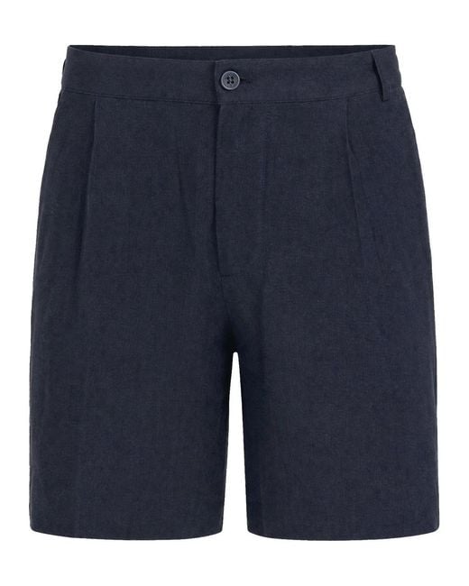 Percival Blue Linen Shorts for men