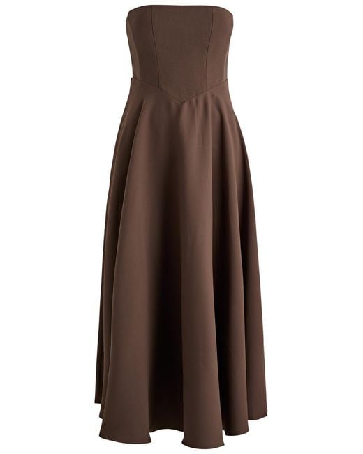 Odd Muse Brown Ultimate Muse Strapless Jersey Midi Dress