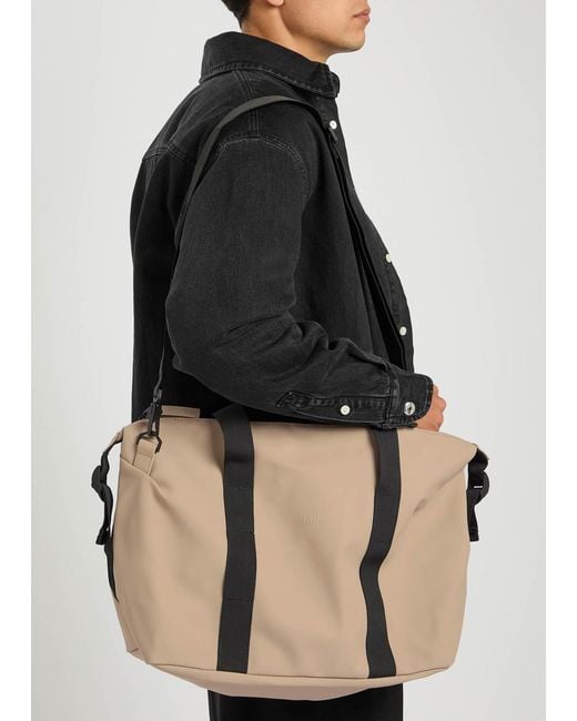 Rains Brown Hilo Weekend Small Rubberised Holdall for men