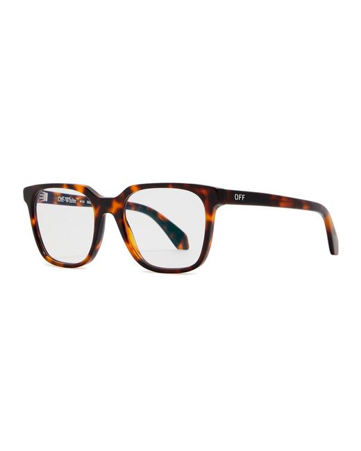 Off-White c/o Virgil Abloh Brown Off- Style 38 Square-Frame Optical Glasses for men