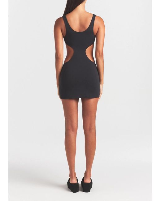 Skims Black Cut-Out Stretch-Jersey Mini Dress