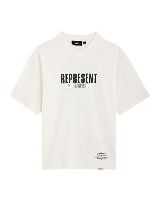 Represent White Godspeed Printed Cotton T-Shirt for men