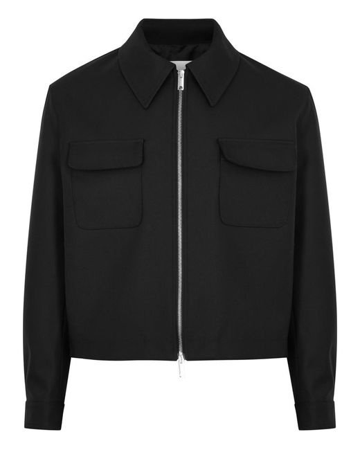 Second Layer Black Decatito Wool Jacket for men