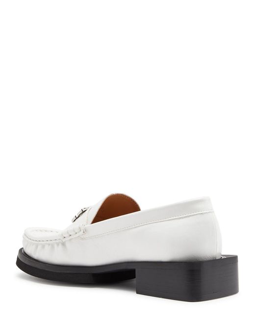 Ganni White Butterfly 40 Leather Loafers