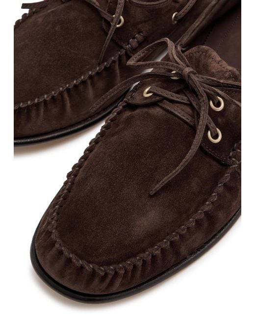 Tom Ford Brown Theo Suede Boat Shoes for men