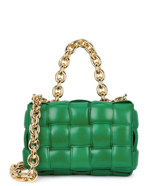 Bottega Veneta Green The Chain Cassette Leather Cross-Body Bag