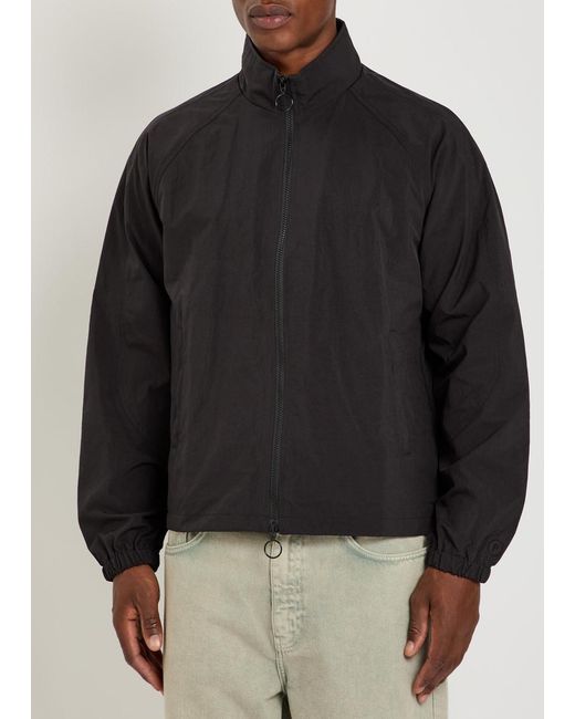 Picante Black Boxy Nylon Track Jacket for men