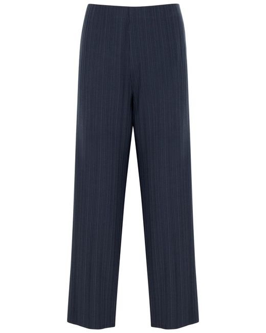 Eileen Fisher Blue Ribbed Jersey Trousers