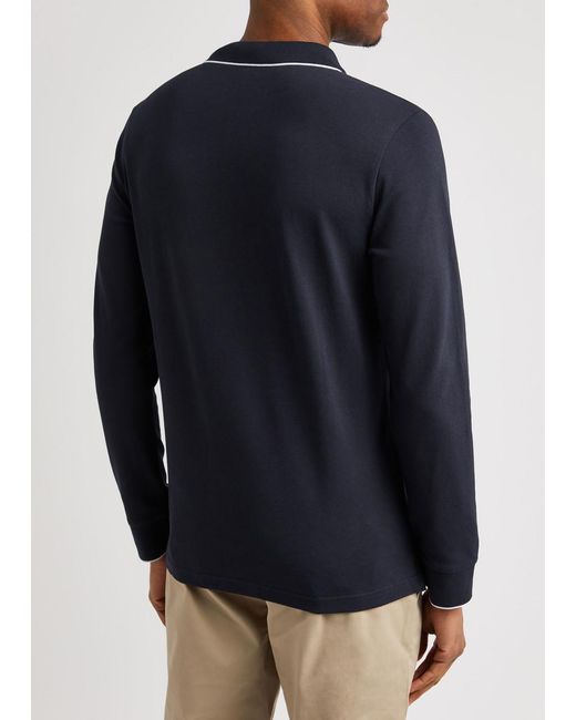 Calvin Klein Blue Logo Piqué Stretch-cotton Polo Top for men
