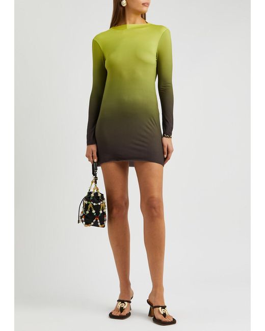 GIMAGUAS Green Alba Ombré Jersey Mini Dress