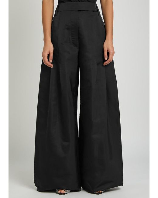 Patrick Mcdowell Blue Alexandra Wide-Leg Silk Trousers