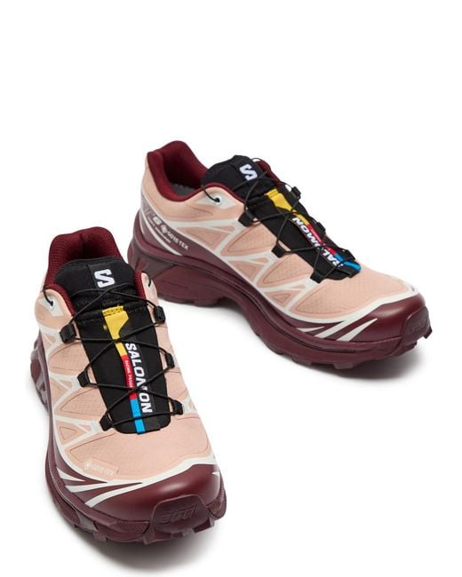 Salomon Brown Xt-6 Gtx Panelled Mesh Sneakers