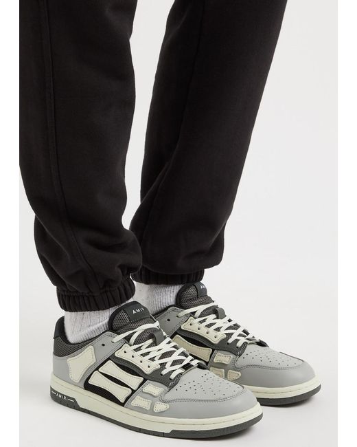 Amiri White Skel Panelled Leather Sneakers for men