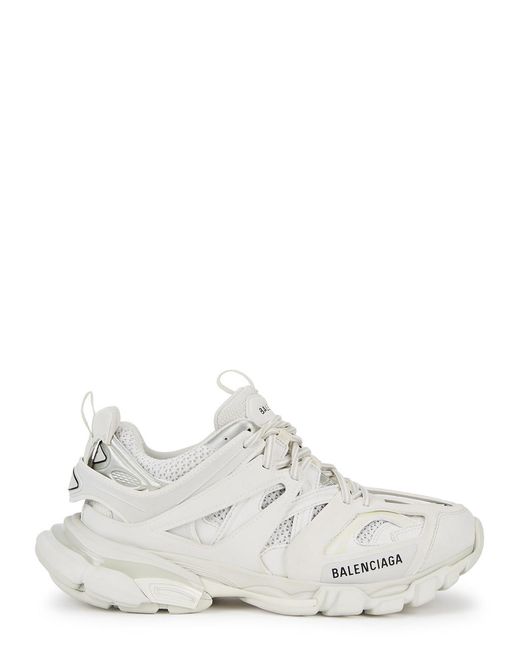 Balenciaga White Track Panelled Mesh Sneakers