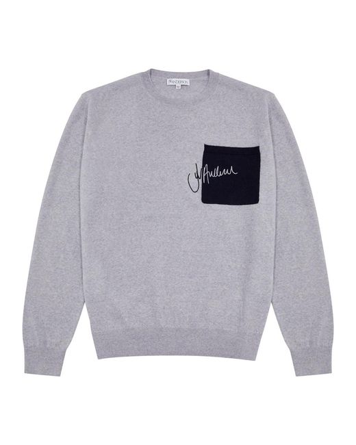 J.W. Anderson Gray Logo-embroidered Wool Jumper for men