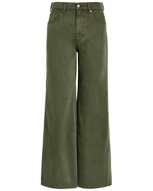Veronica Beard Green Kasey Wide-Leg Jeans