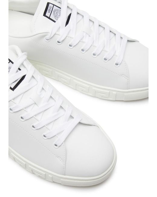 Versace White Greca Responsible Faux Leather Sneakers for men