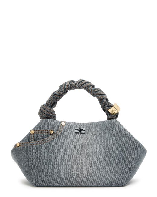 Ganni Gray Bou Small Top Handle Bag