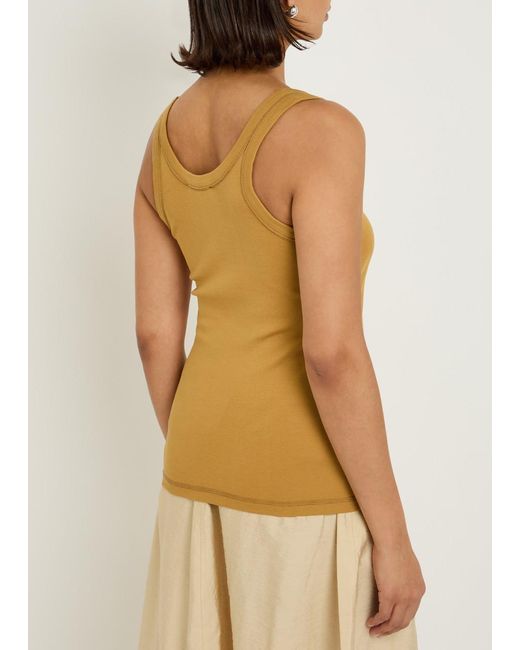 Lemaire Yellow Ribbed Cotton Tank Top