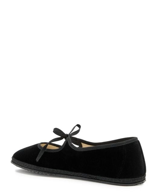Vibi Venezia Black Brigitte Velvet Ballet Flats