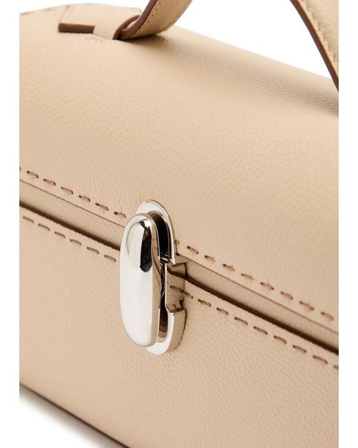 SAVETTE Natural Symmetry Grained Leather Pochette