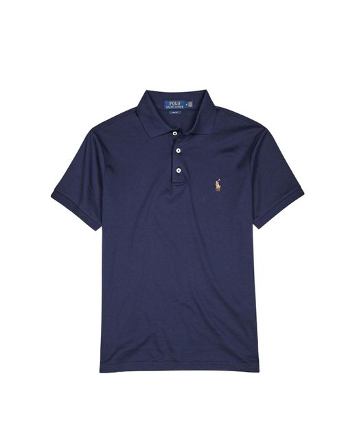 Polo Ralph Lauren Blue Slim Pima Cotton Polo Shirt for men