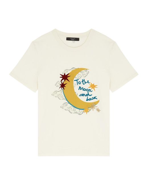 Weekend by Maxmara Cinema Printed Cotton T-shirt in White | Lyst
