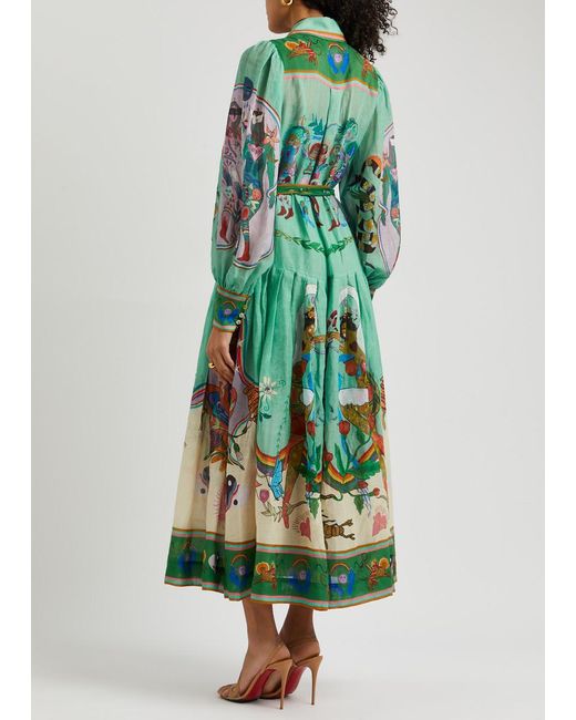 ALÉMAIS Evergreen Print Dress