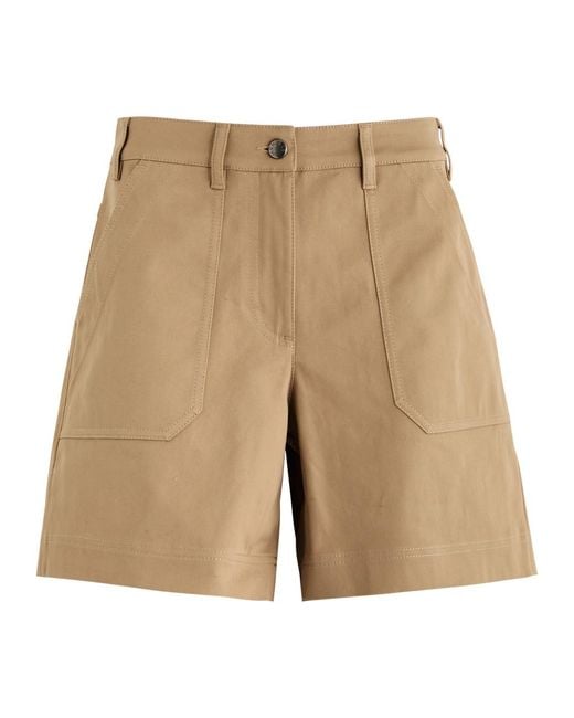 Moncler Natural Stretch-Cotton Twill Shorts