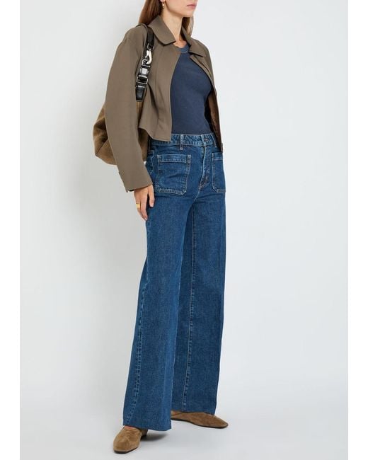 FRAME Blue The Refined Wide-Leg Jeans