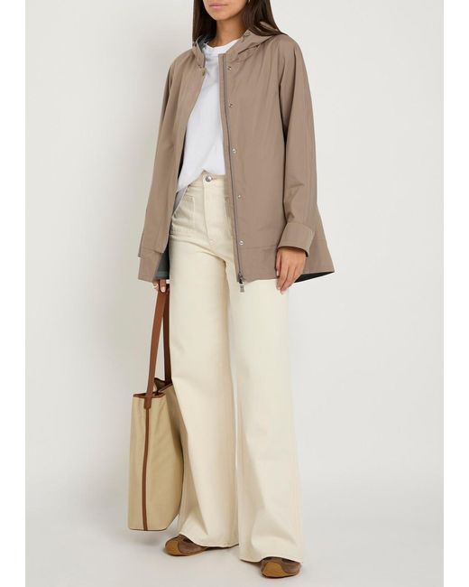 Herno Brown Hooded Brushed Shell Jacket