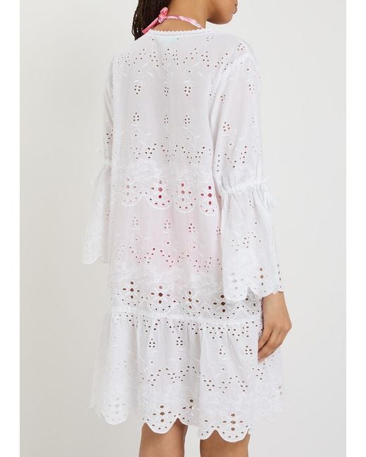 Melissa Odabash White May Embroidered Cotton Mini Dress