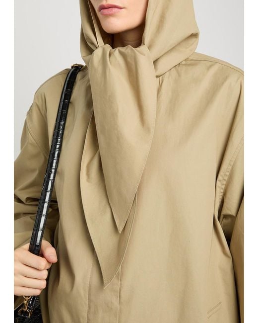 Totême Natural Hooded Scarf-Effect Cotton Jacket