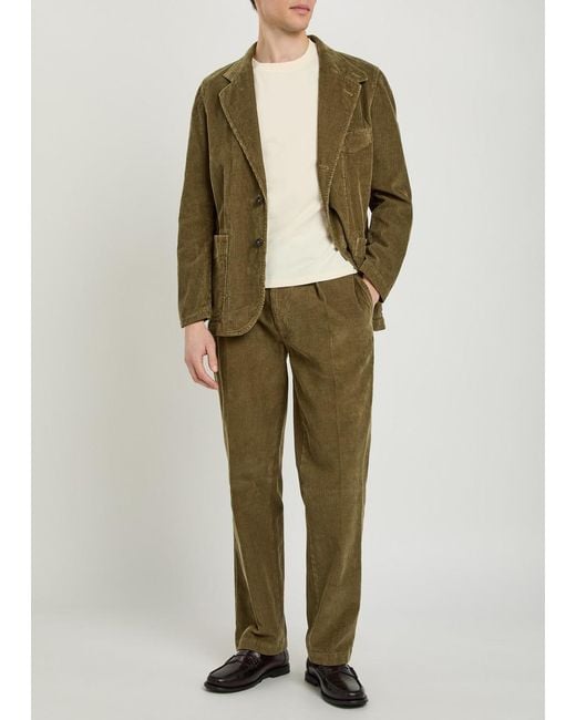 Drake's Green Corduroy Blazer for men