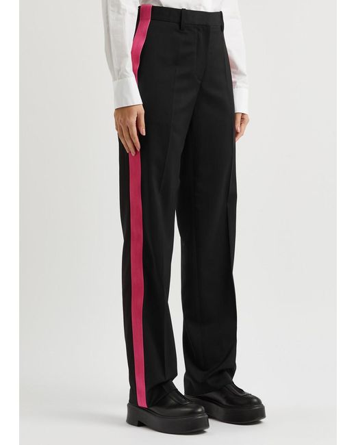 Helmut Lang Black Seatbelt Straight-Leg Wool Trousers