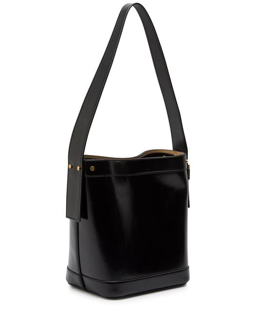 Versace Black Chain Small Leather Bucket Bag