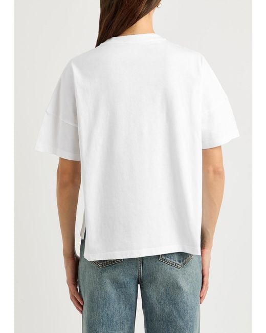 Loewe White Anagram-Embroidered Cotton T-Shirt