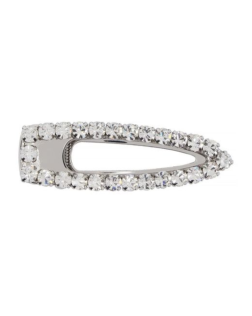 Marc Jacobs White Crystal-Embellished-Tone Hair Clip