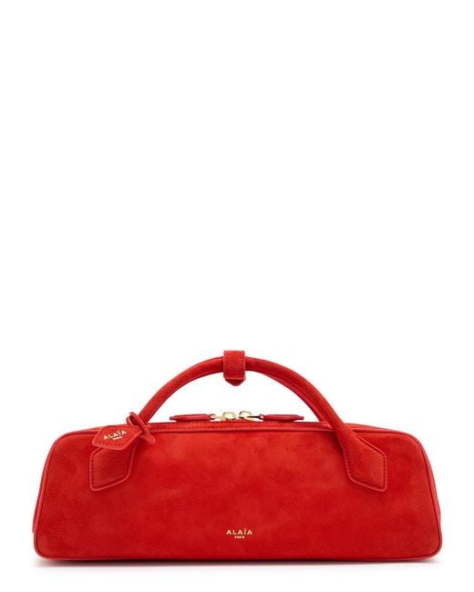 Alaïa Red Le Teckel Suede Clutch