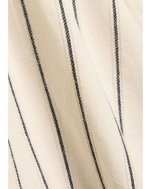 Free People Natural Devon Balloon Striped Cotton Jacket