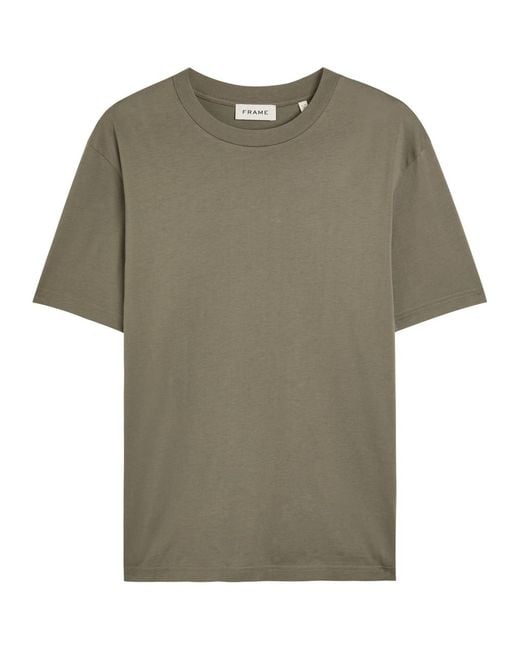 FRAME Green Cotton T-Shirt for men