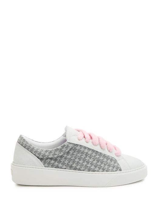 NUMERIS Men's White Signet Candy Floss Suede Sneakers