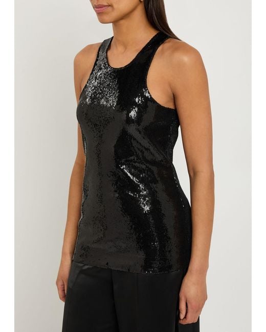 Totême Black Sequin Tank Top