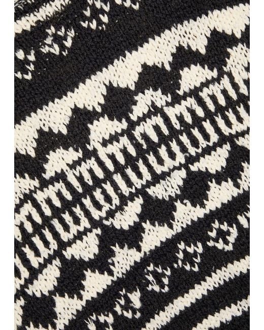 Free People Black Dani Patterned Cotton-Blend Jumper