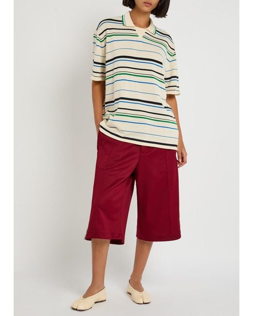 Wales Bonner Gray Adidas X Striped Knit Polo Shirt