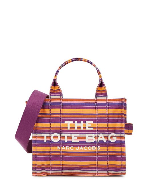 Marc Jacobs The Tote Mini Striped Canvas Tote in Purple | Lyst UK
