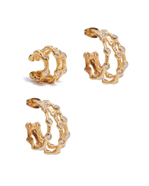 Joanna Laura Constantine Metallic Feminine Waves 18kt -plated Earrings Set