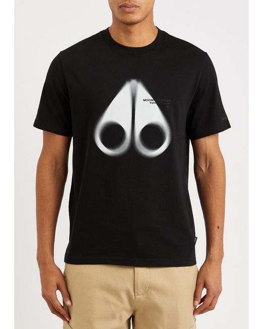 Moose Knuckles Black Maurice Logo-print Cotton T-shirt for men