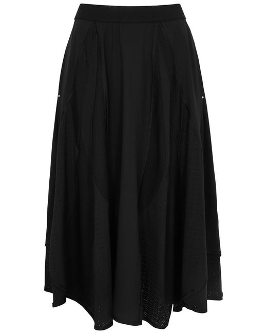 High Black Danube Panelled Stretch-Jersey Midi Skirt
